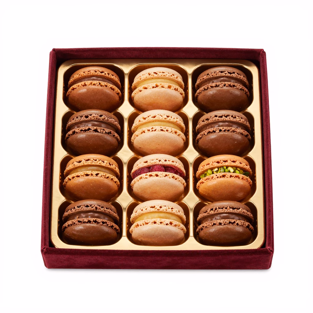 Chocolate-Dipped Macarons Box